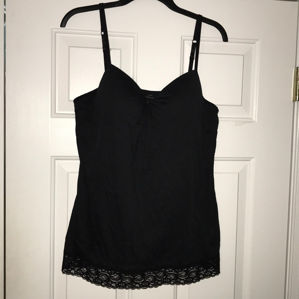 New Directions- Black Lace Spaghetti Strap Top.